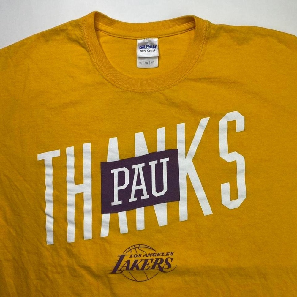 2014 LA Los Angeles‎ Lakers basketball promo shirt - Pau Gasol autograph signed